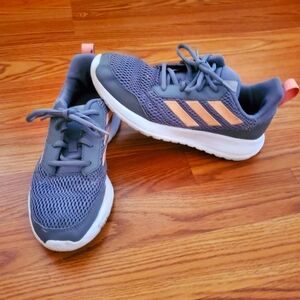 Big Girls 5Y Adidas Running Shoes Gray/Pink